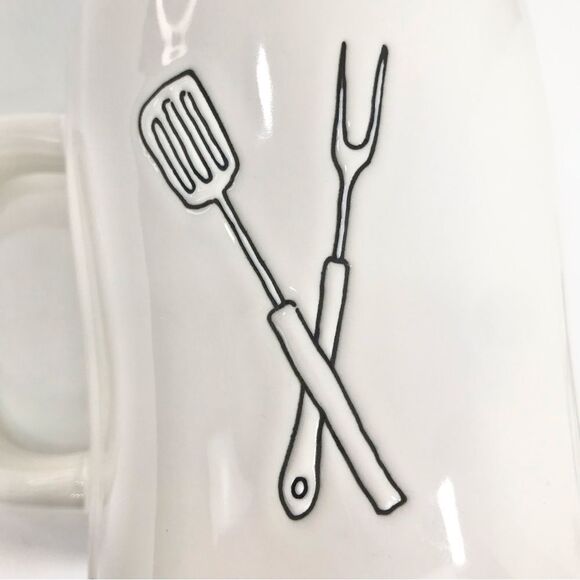 Rae Dunn Licensed to Grill White Black Script Ceramic Coffee Tea Mug - Picture 6 of 11